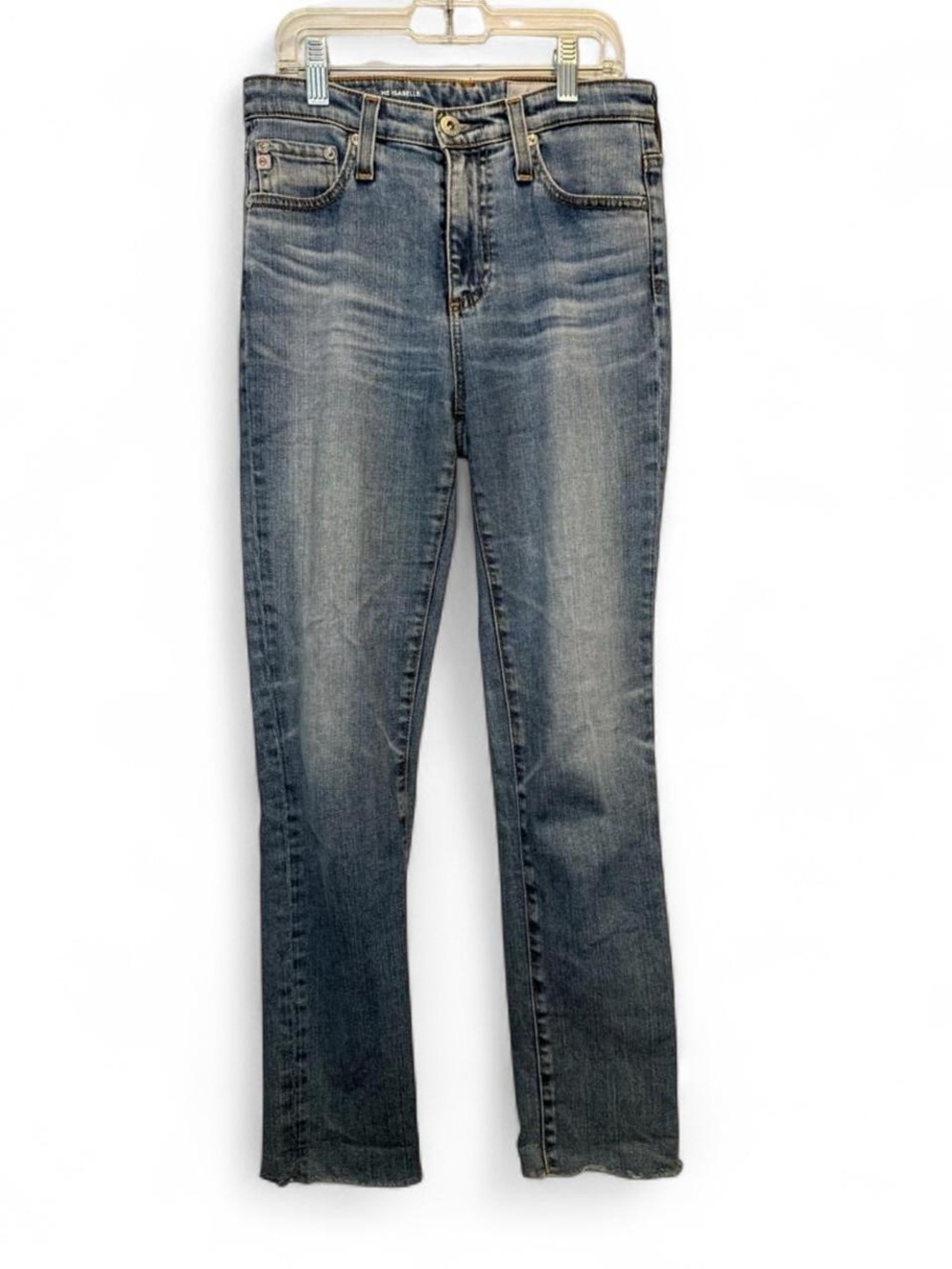 AG Adriano Goldschmied The Isabelle High Rise Straight Crop Jeans Medium Wash 24